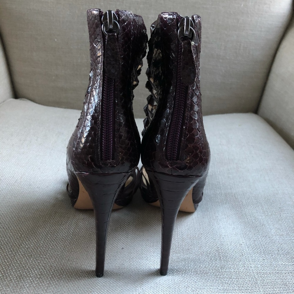 Alexandre Birman Booties Caged Snakeskin Purple - Picture 5 of 7